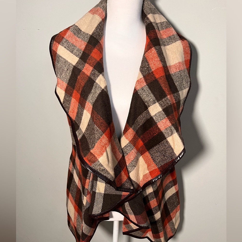 Plaid‎ Open Front Women's Jacket